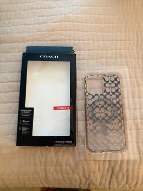 Coach Clear Signature Print iPhone Case - Black Logo Pattern